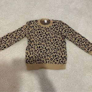 Crewcuts Girl’s Leopard Print Sweater - Brown and Black - Size L (10-11)